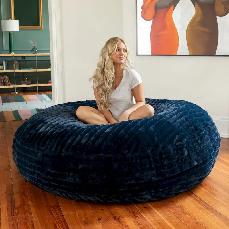 Pouf géant de 1,80 m en fausse fourrure
