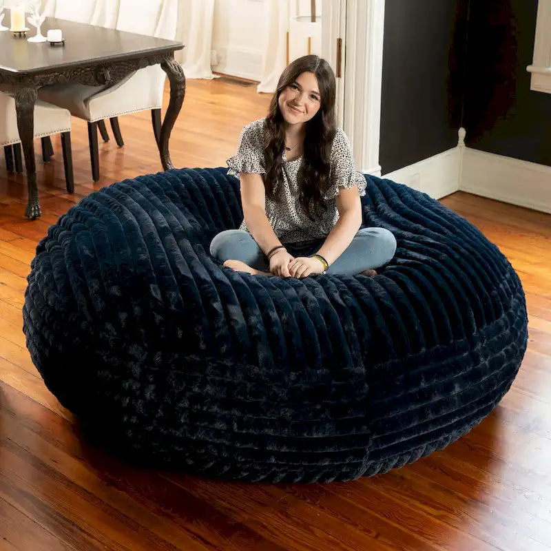 Pouf géant de 1,80 m en fausse fourrure
