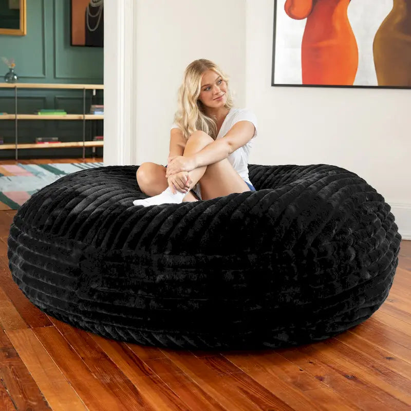 Pouf géant de 1,80 m en fausse fourrure