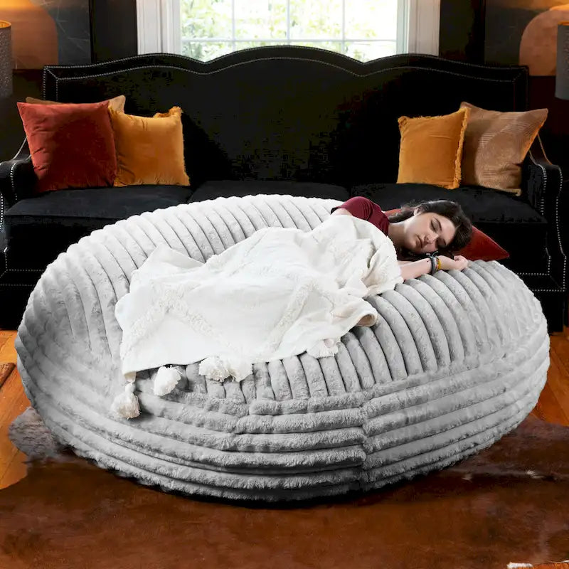 Pouf géant de 1,80 m en fausse fourrure