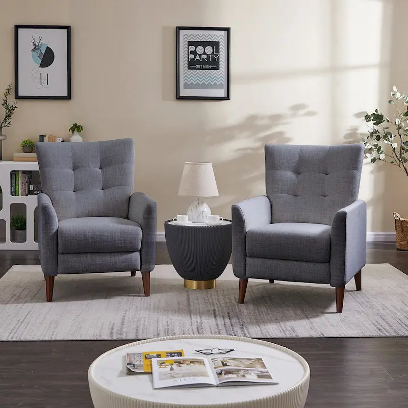 Fauteuil inclinable manuel moderne avec pieds en bois massif