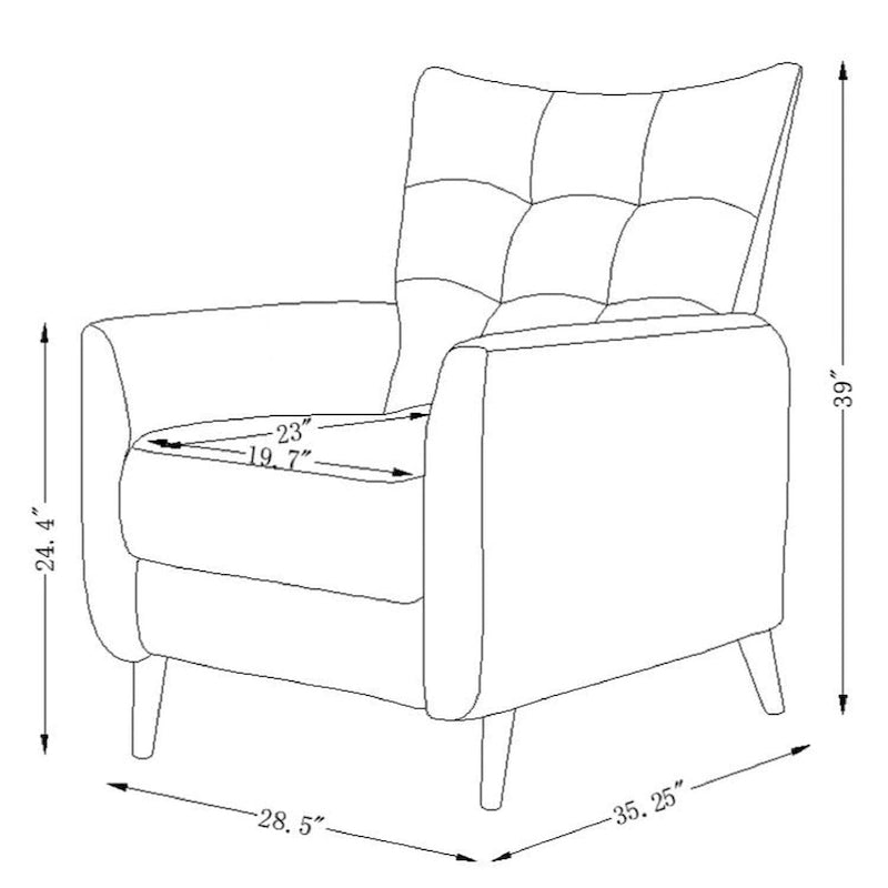 Fauteuil inclinable manuel moderne avec pieds en bois massif