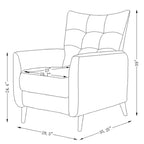 Fauteuil inclinable manuel moderne avec pieds en bois massif