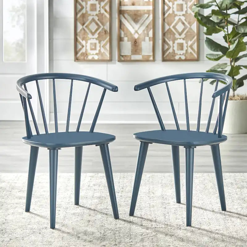 Chaises de salle à manger à barreaux en bois massif