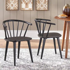 Chaises de salle à manger à barreaux en bois massif