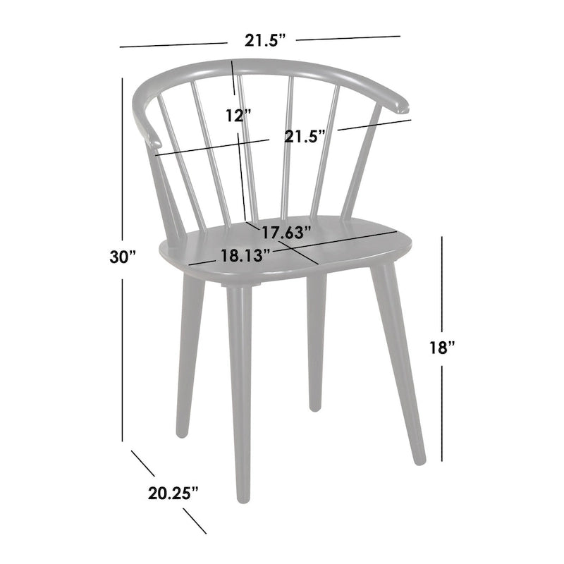 Chaises de salle à manger à barreaux en bois massif