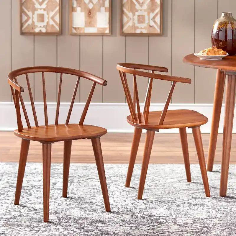 Chaises de salle à manger à barreaux en bois massif