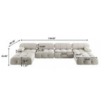 Canapé sectionnel modulaire moderne en velours en forme de U