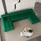 Canapé sectionnel modulaire moderne en velours en forme de U
