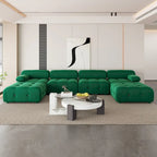 Canapé sectionnel modulaire moderne en velours en forme de U