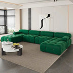 Canapé sectionnel modulaire moderne en velours en forme de U