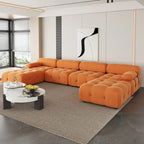 Canapé sectionnel modulaire moderne en velours en forme de U