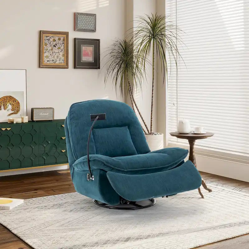Fauteuil inclinable en chenille pivotant et réglable avec support de téléphone