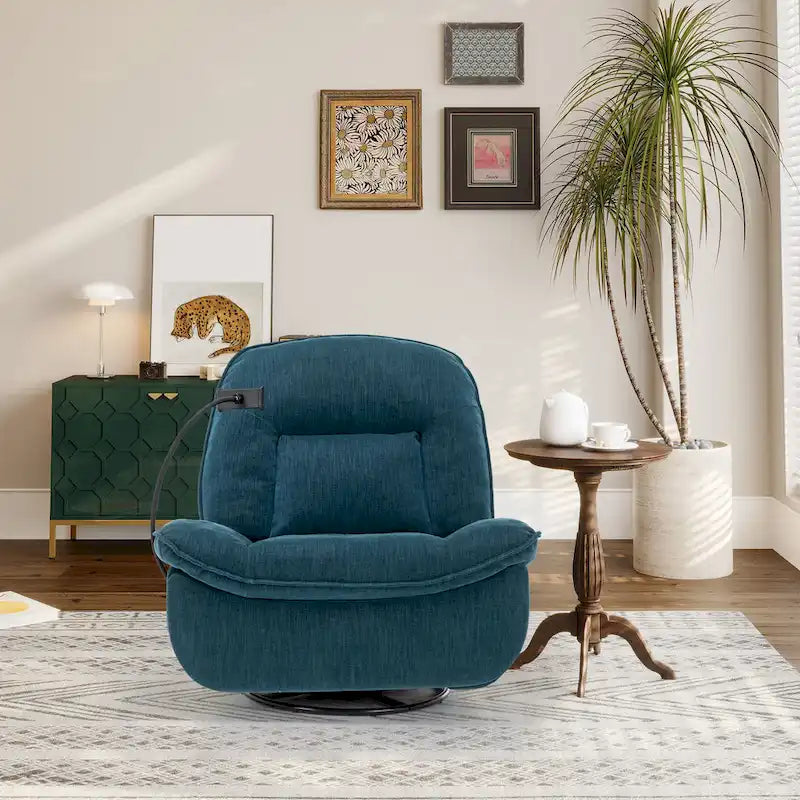 Fauteuil inclinable en chenille pivotant et réglable avec support de téléphone