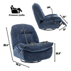 Fauteuil inclinable en chenille pivotant et réglable avec support de téléphone