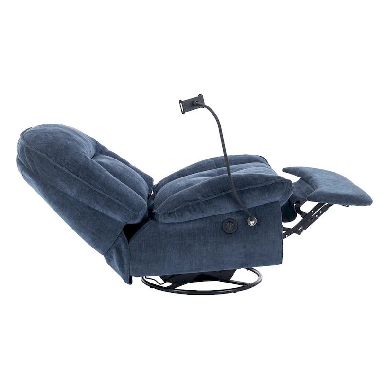 Fauteuil inclinable en chenille pivotant et réglable avec support de téléphone