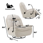 Fauteuil inclinable en chenille pivotant et réglable avec support de téléphone
