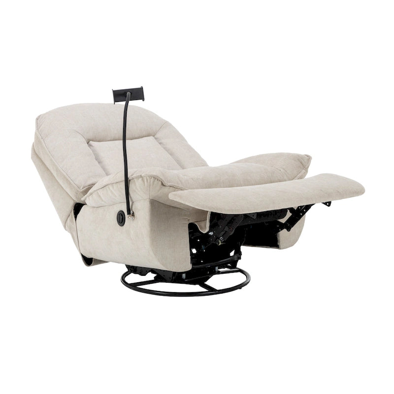 Fauteuil inclinable en chenille pivotant et réglable avec support de téléphone