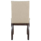 Chaises de salle à manger capitonnées en bois avec clous décoratifs