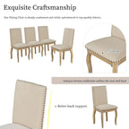 Chaises de salle à manger capitonnées en bois avec clous décoratifs