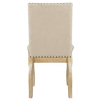 Chaises de salle à manger capitonnées en bois avec clous décoratifs