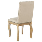 Chaises de salle à manger capitonnées en bois avec clous décoratifs