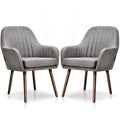 Chaises de salle à manger en tissu, fauteuil rembourré avec pieds en bois