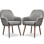 Chaises de salle à manger en tissu, fauteuil rembourré avec pieds en bois