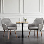 Chaises de salle à manger en tissu, fauteuil rembourré avec pieds en bois