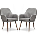 Chaises de salle à manger en tissu, fauteuil rembourré avec pieds en bois