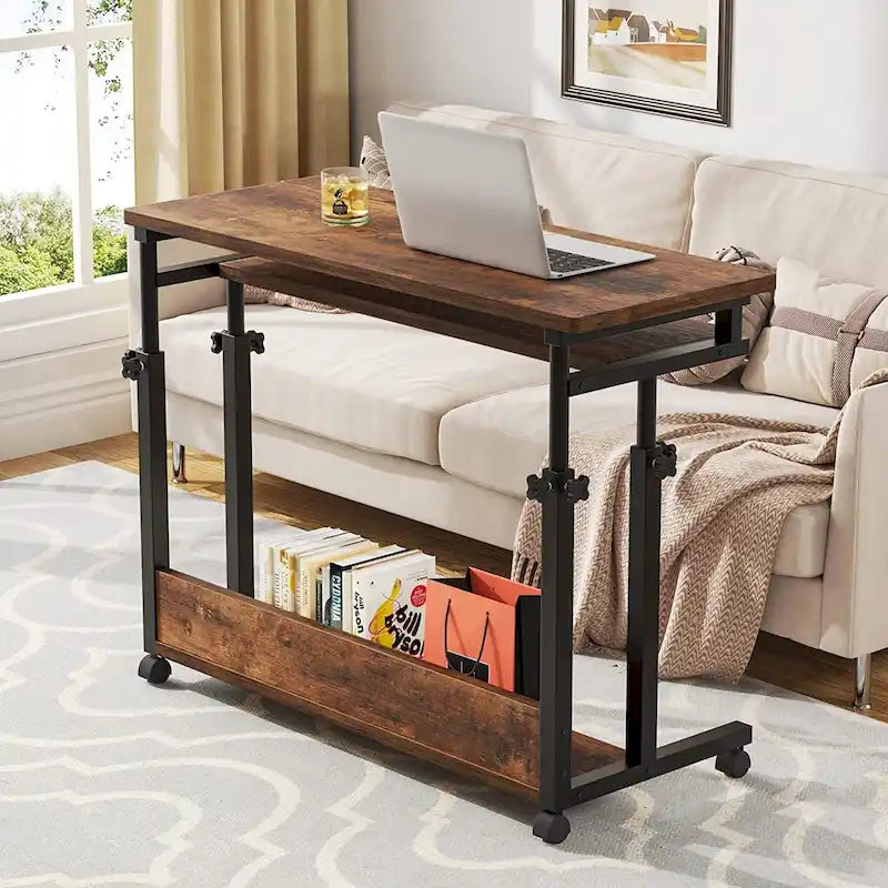 Support portable pour ordinateur portable pour canapé et lit, petite table réglable en hauteur