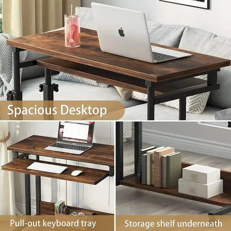 Support portable pour ordinateur portable pour canapé et lit, petite table réglable en hauteur
