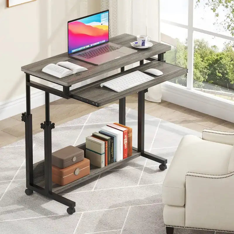 Support portable pour ordinateur portable pour canapé et lit, petite table réglable en hauteur