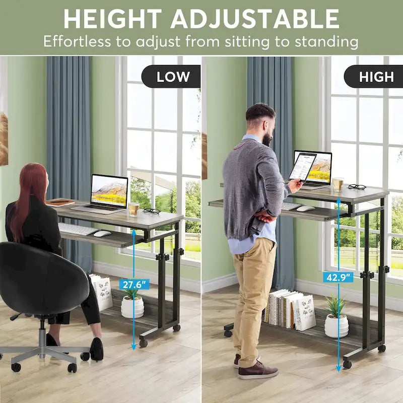 Support portable pour ordinateur portable pour canapé et lit, petite table réglable en hauteur