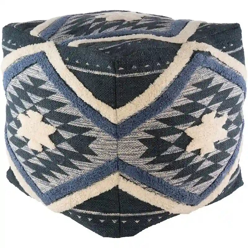 Pouf Cube Shaggy Bohème 18 pouces