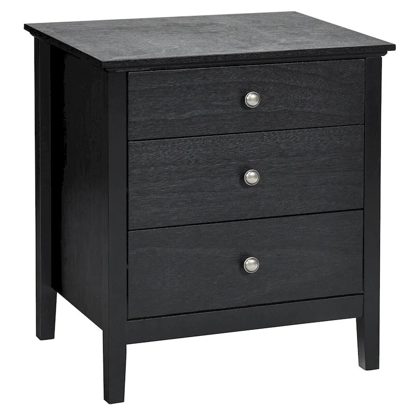 Table de chevet moderne avec 3 tiroirs Structure solide Table d'appoint