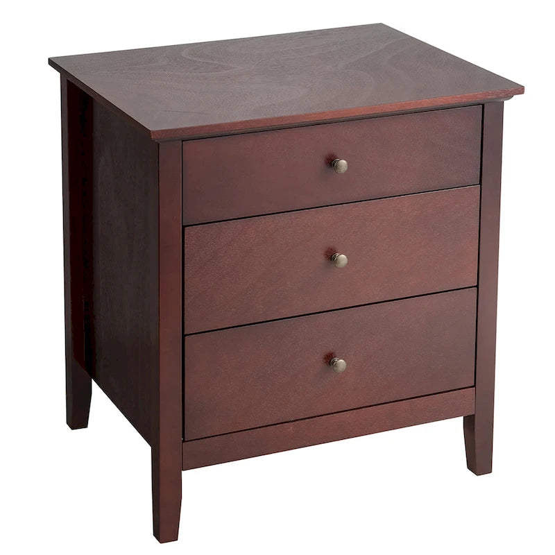 Table de chevet moderne avec 3 tiroirs Structure solide Table d'appoint