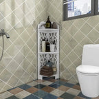 Étagère d'angle de douche 3 niveaux étanche, Blanc