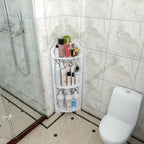 Étagère d'angle de douche 3 niveaux étanche, Blanc