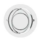 Table basse ronde en verre trempé avec piètement croisé