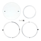 Table basse ronde en verre trempé avec piètement croisé