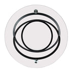 Table basse ronde en verre trempé avec piètement croisé