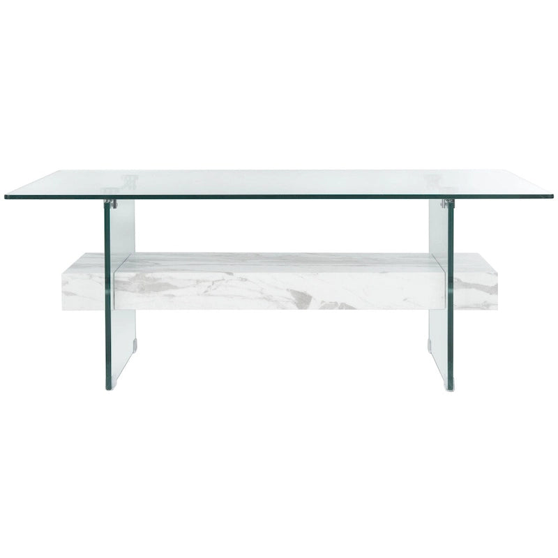 Table basse moderne en verre - 43,3 x 23,6 x 16,5