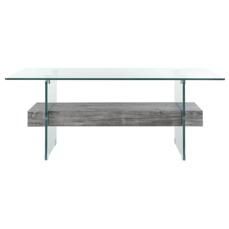 Table basse moderne en verre - 43,3 x 23,6 x 16,5