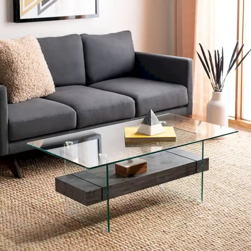Table basse moderne en verre - 43,3 x 23,6 x 16,5