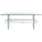 Table basse moderne en verre - 43,3 x 23,6 x 16,5