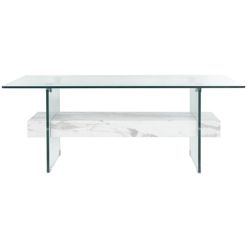 Table basse moderne en verre - 43,3 x 23,6 x 16,5