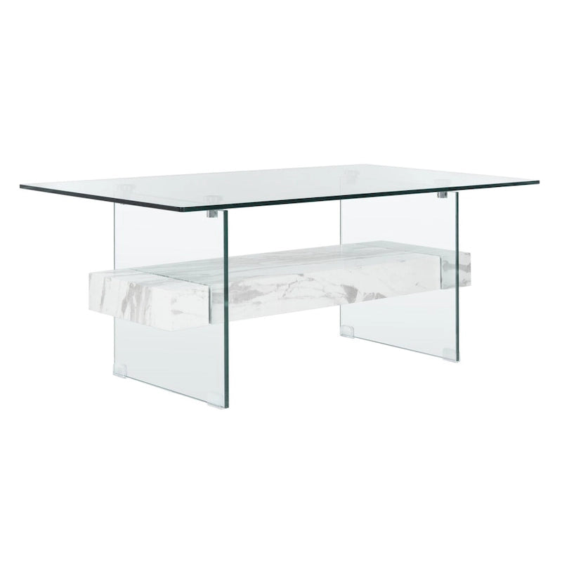 Table basse moderne en verre - 43,3 x 23,6 x 16,5