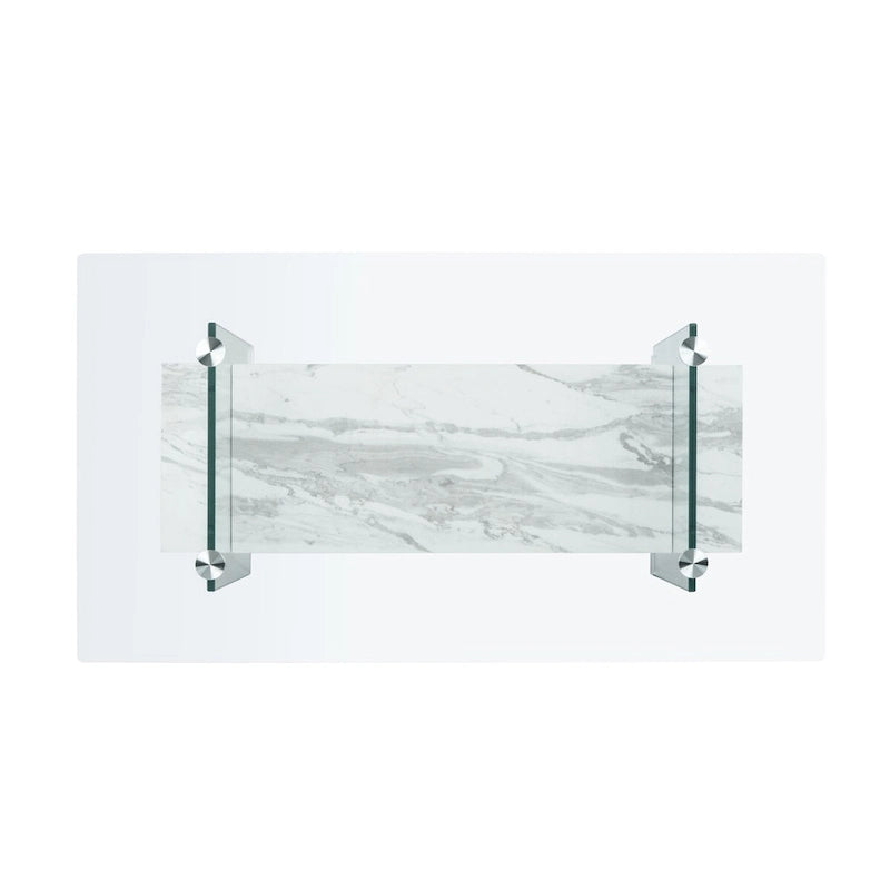 Table basse moderne en verre - 43,3 x 23,6 x 16,5