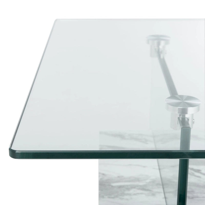 Table basse moderne en verre - 43,3 x 23,6 x 16,5